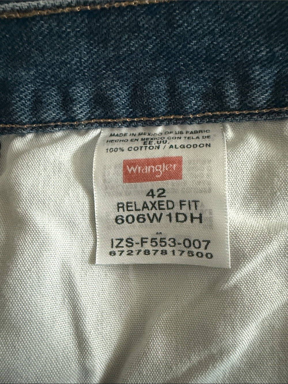 Wrangler Blue Jean Shorts with Tan Brand Patch - Picture 6 of 6